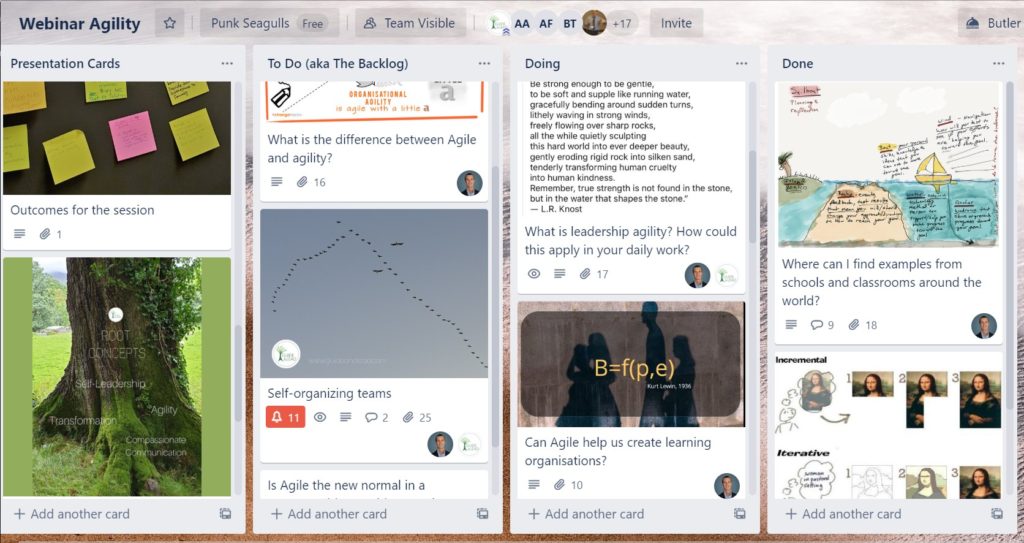 You are invited to our trello board conversations with agility
